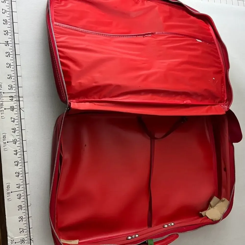 Vintage 60's‎ 70's Paisley Red Travel Luggage Overnight
